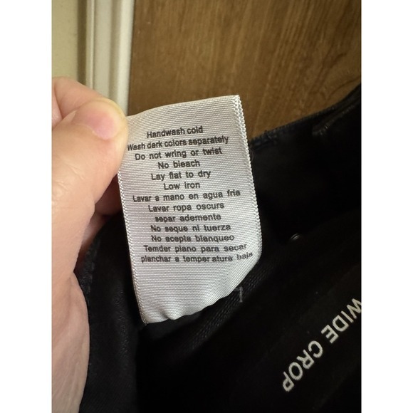 Judy Blue Wide Leg Crop Jeans Size 7/28 Black Tummy Control Raw Hem JB88710 - Picture 11 of 12